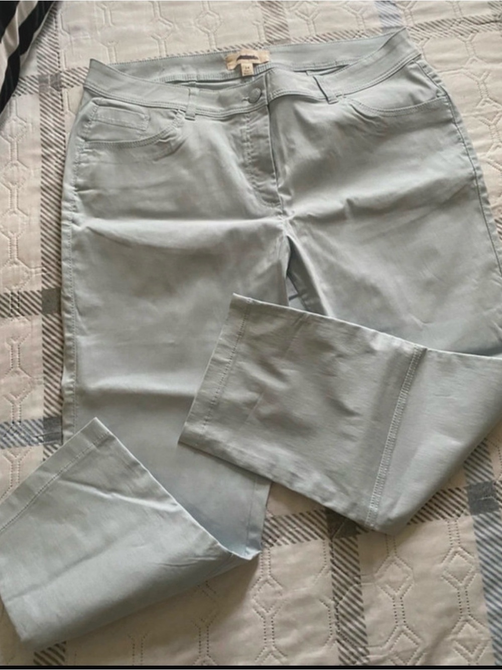 Women's Light Pastel Blue Straight-Leg Pants